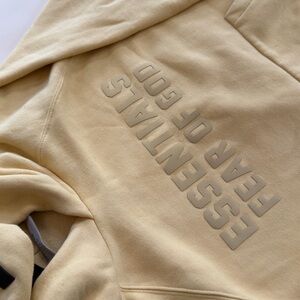 Essentials Butter Yellow Casual Hoodie
